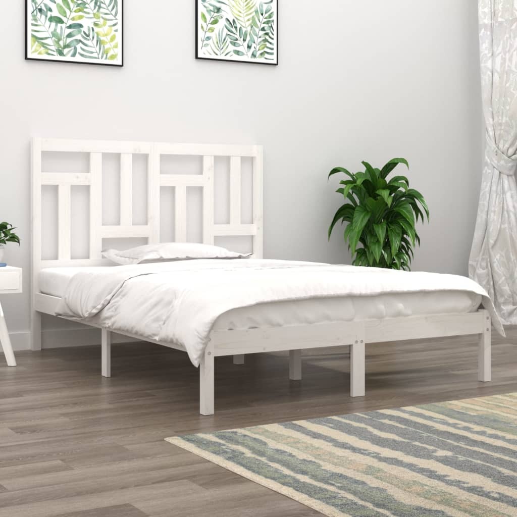 Ascot Bed Frame White Solid Wood Pine 183x203 cm King Size