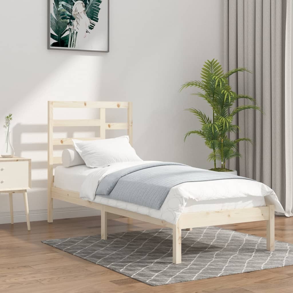 Reedy Bed Frame Solid Wood 92x187 cm Single Bed Size