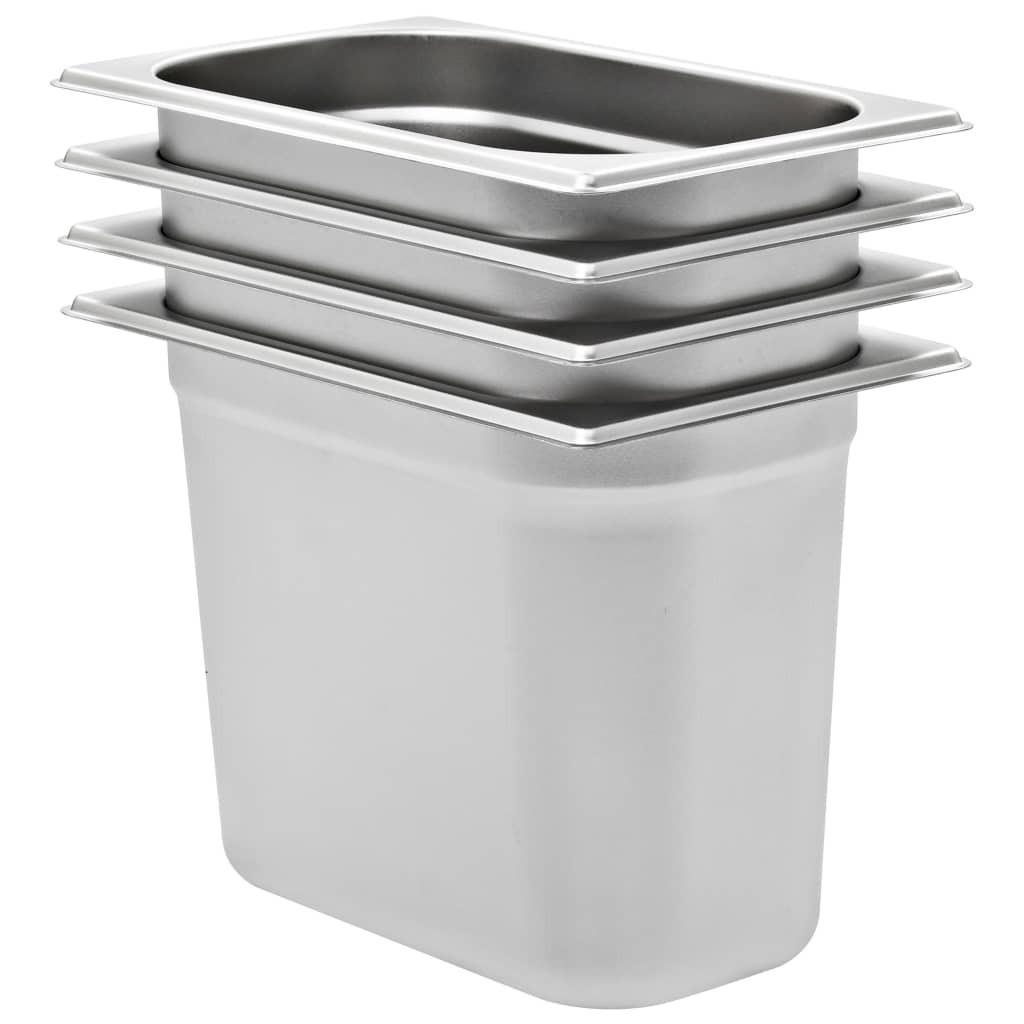 Gastronorm Containers 4 Pcs GN 1/4 200 Mm Stainless Steel