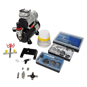 Airbrush compressor set with 3 pistols 310 x 150 x 310 mm