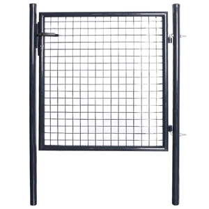 Mesh Garden Gate Galvanised Steel 85.5x100 cm Grey