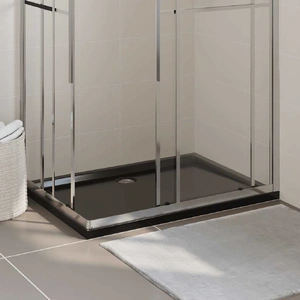 Rectangular ABS Shower Base Tray Black 80x120 cm