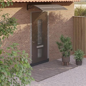 Door Canopy Black 150x100 cm Polycarbonate