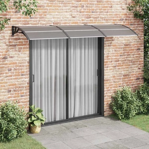 Door Canopy Black 300x75 cm Polycarbonate