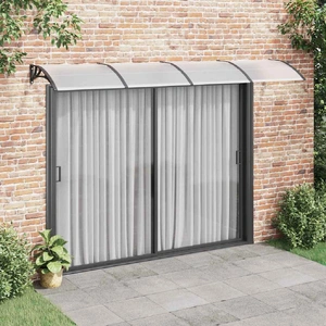 Door Canopy Black 350x100 cm Polycarbonate