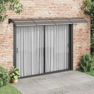 Door Canopy Black 350x100 cm Polycarbonate