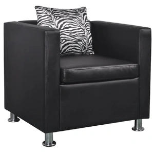 Armchair Black Faux Leather