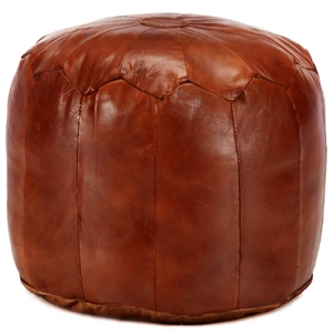 Pouffe Tan 40x35 cm Genuine Goat Leather