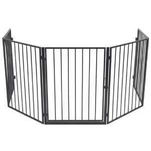 Fireplace Fence for Pets Black Steel