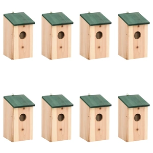 Bird Houses 8 pcs Wood 12x12x22 cm