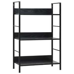 3-Layer Book Shelf Black 60x27.6x90.5 cm Engineered Wood