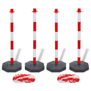 Set of 4 Chain Posts and 2 Plastic Chians of 10 m Each