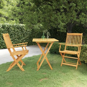 3 Piece Folding Garden Dining Set Solid Acacia Wood