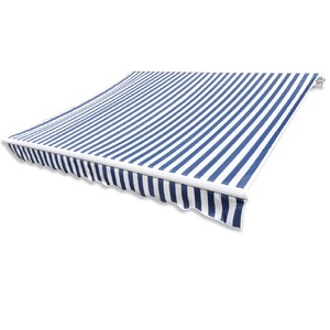 Awning Top Sunshade Canvas Blue & White 3x2.5 m