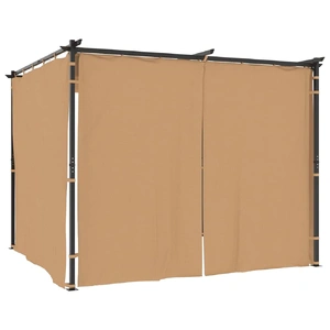 Gazebo with Curtains 3x3 m Taupe Steel