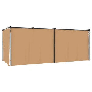 Gazebo with Curtains 6x3 m Taupe Steel