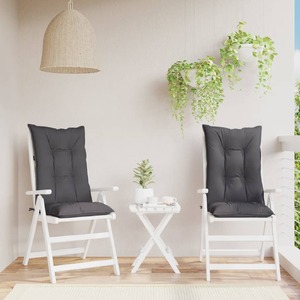 Garden Highback Chair Cushions 2 pcs Anthracite 120x50x7 cm Fabric