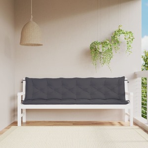 Garden Bench Cushions 2 pcs Anthracite 200x50x7cm Oxford Fabric