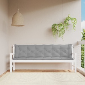Garden Bench Cushions 2 pcs Grey 200x50x7cm Oxford Fabric