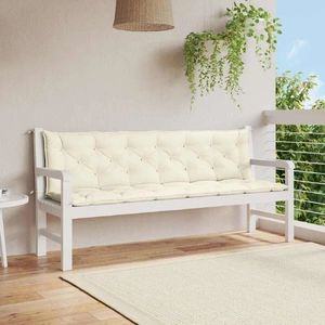 Garden Bench Cushion Cream White 200x(50+50)x7cm Oxford Fabric