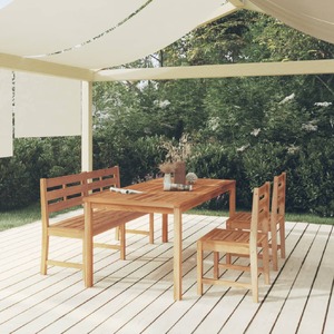 4 Piece Garden Dining Set Solid Wood Teak