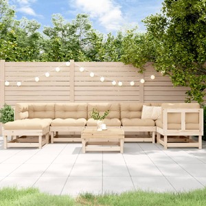 8 Piece Garden Lounge Set with Cushions Solid Wood