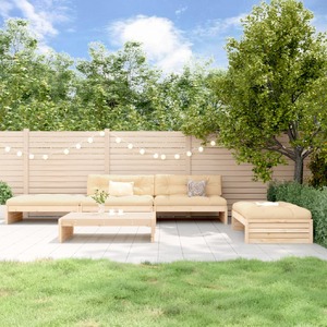 5 Piece Garden Lounge Set with Cushions Solid Wood