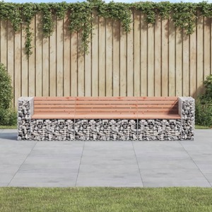 Garden Bench Gabion Design 287x71x65.5 cm Solid Wood Douglas