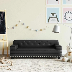 Kids Sofa Black 90x53x30 cm Faux Leather