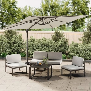 Cantilever Garden Parasol with Aluminium Pole Sand White 400x300 cm