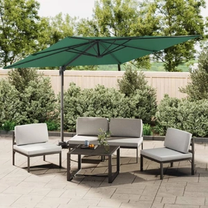 Cantilever Garden Parasol with Aluminium Pole Green 400x300 cm