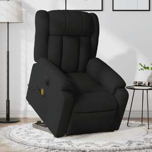 Electric Stand up Massage Recliner Chair Black Fabric