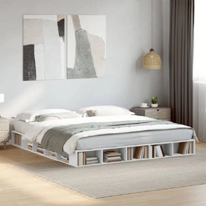 Bed Frame without Mattress White 183x203 cm King