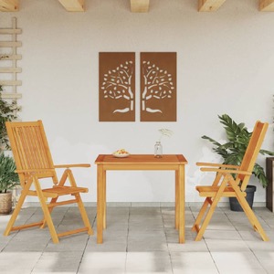 3 Piece Garden Dining Set Solid Wood Acacia