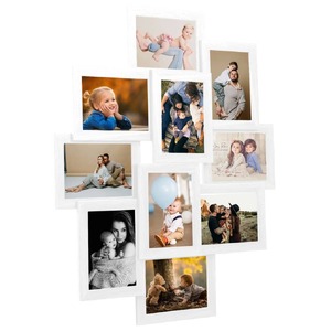 Collage Photo Frame for Picture 10 pcs 13x18 cm White MDF