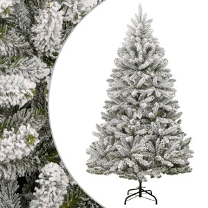 Artificial Hinged Christmas Tree with Flocked Snow 180 cm