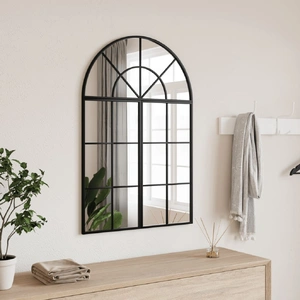 Wall Mirror Black 60x30 cm Arch Iron