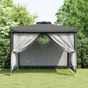 Gazebo with Double Roof Anthracite 3x3x2.68 m Fabric