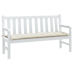 Garden Bench Cushion Melange Cream 150x50x7 cm Fabric