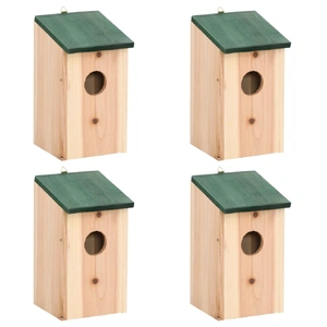 Bird House Nesting Box Wood 4 pcs