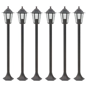 Garden Post Lights 6 pcs E27 110 cm Aluminium Bronze