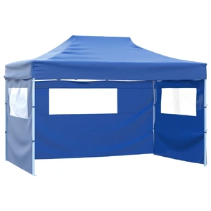 Foldable Tent with 3 Walls 3x4.5 m Blue