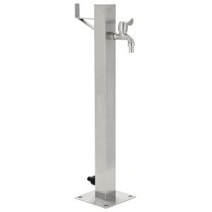 Garden Water Column Stainless Steel Square 65 cm