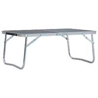 Folding Camping Table Grey Aluminium 60x40 cm