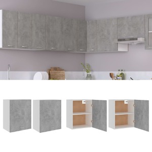Hanging Cabinets 2 pcs Concrete Grey 50x31x60 cm Engineered Wood