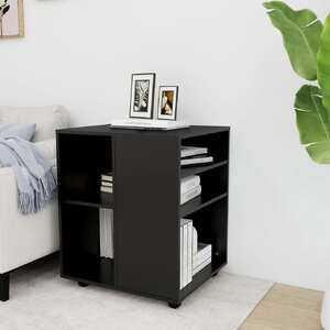 Rolling Cabinet Black 60x53x72 cm Engineered Wood