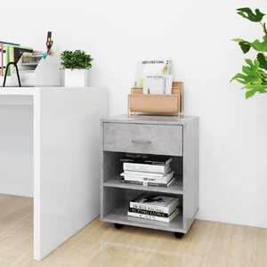 Rolling Cabinet Concrete Grey 46x36x59 cm Engineered Wood