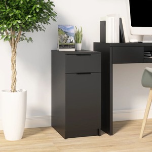 Desk Cabinet Black 33.5x50x75 cm Engineered Wood