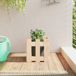 Garden Planter with Fence Design 30x30x30 cm Solid Wood Pine