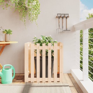 Garden Planter with Fence Design 70x70x70 cm Solid Wood Pine